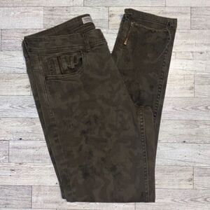 Zara, Retro, Basic Denim, Army Green, Camouflage Denim Jeans